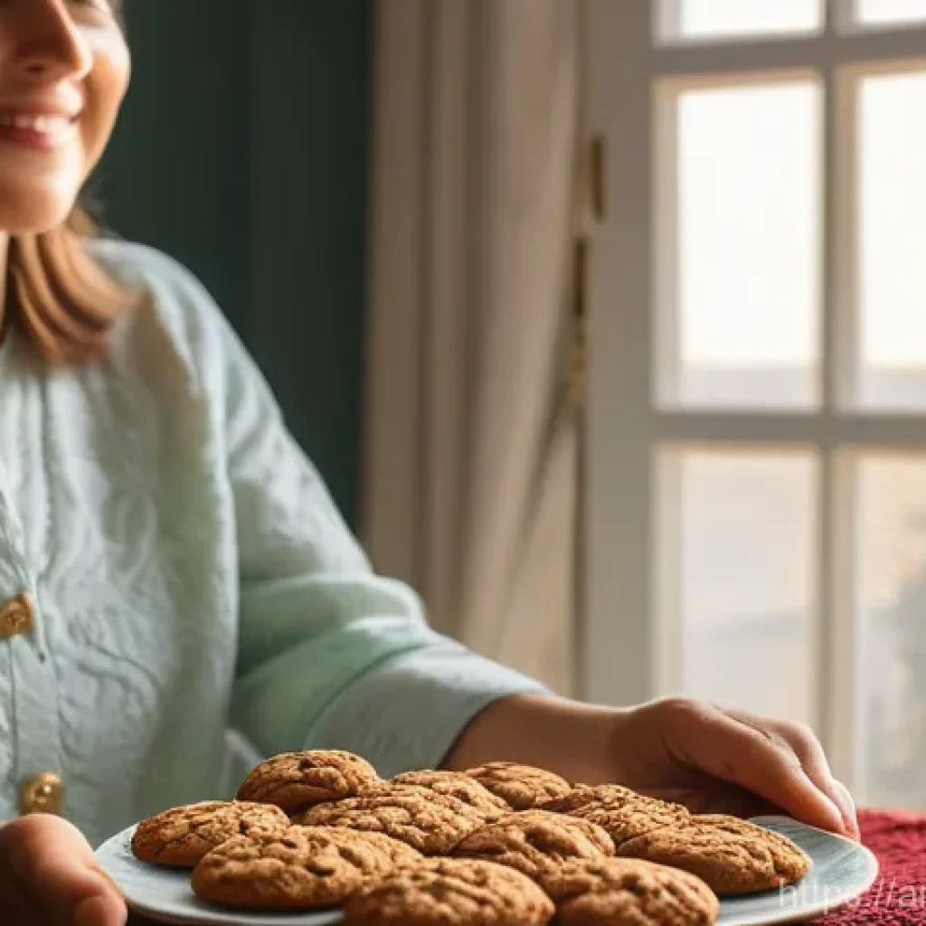 오트밀 쿠키 제품 - **Image Prompt: Morning Serenity with Wholesome Oatmeal Cookies**
    A warm, inviting scene featuri...