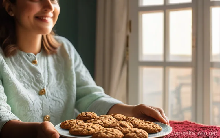 오트밀 쿠키 제품 - **Image Prompt: Morning Serenity with Wholesome Oatmeal Cookies**
A warm, inviting scene featuri...