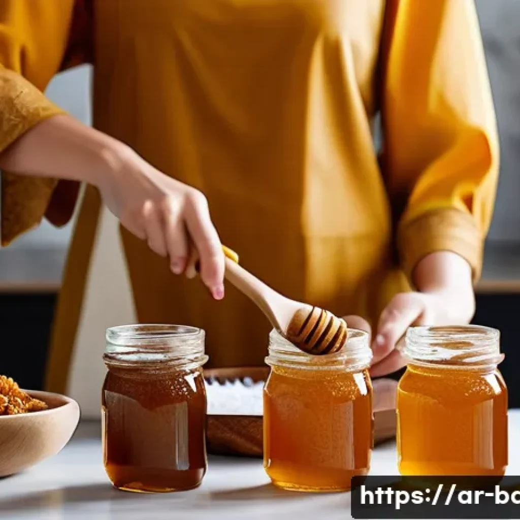 설탕 대체제 사용 제과 - A vibrant kitchen scene showcasing a traditional Middle Eastern dessert preparation using natural sw...