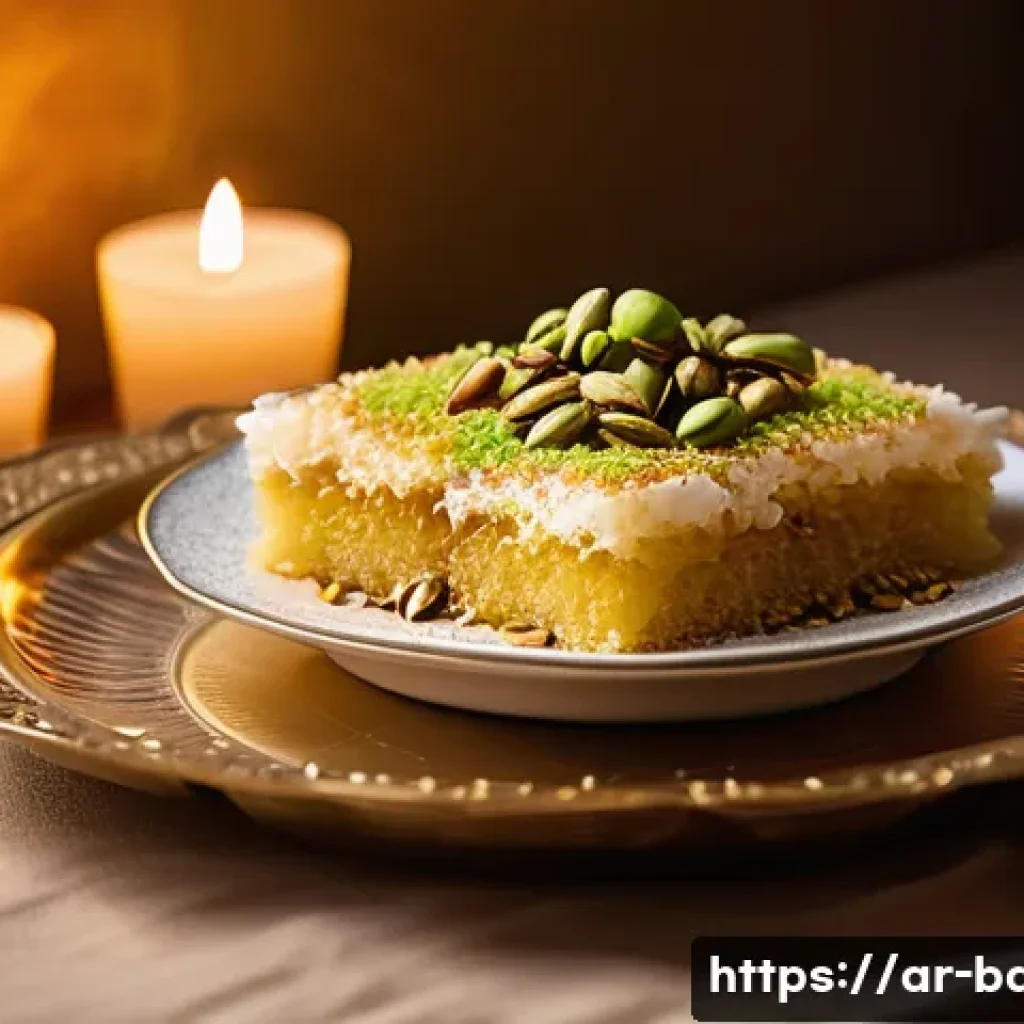 크리스마스 한정 제과 제품 - A beautifully arranged traditional Middle Eastern dessert table featuring golden, crispy knafeh topp...