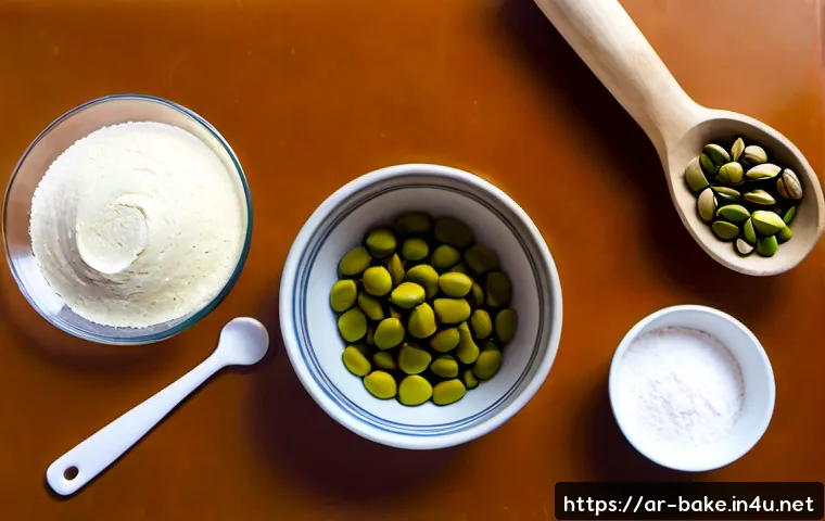 Home 17 핸드메이드 과자 레시피 - Photorealistic overhead view of a handmade cookie recipe preparation on a clean warm-toned kitchen c...